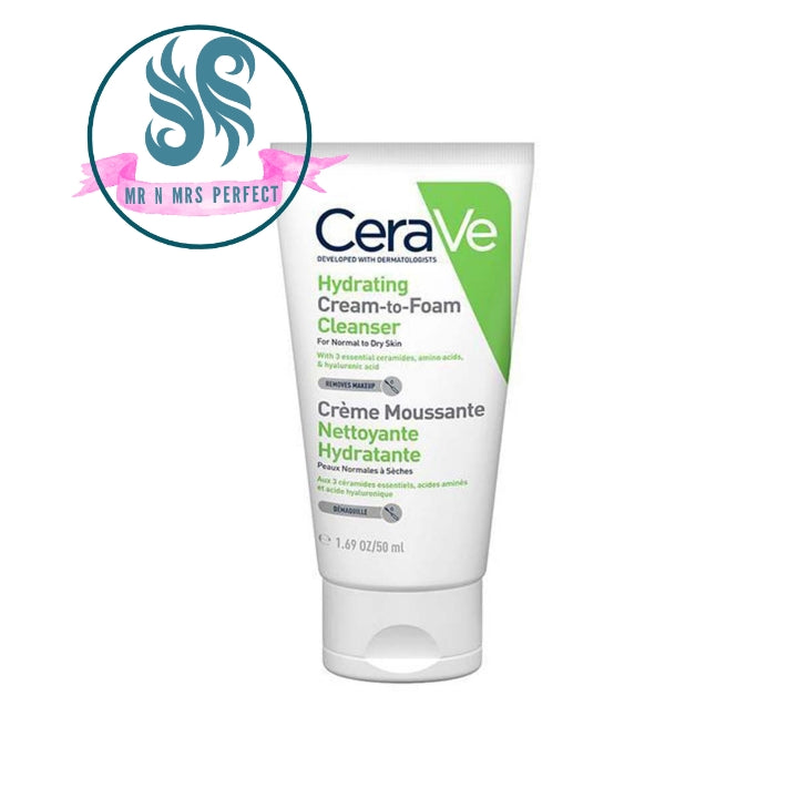 Cerave Hydrating Cream-to-Foam Cleanser 50ml imported from Australia