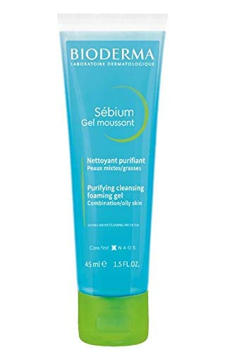 Bioderma Sebium Gel Moussant Purifying Cleansing Foaming Gel Combination To Oily Skin, 45ml imported from Australia