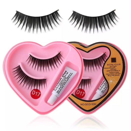 Love Shape False Eyelash With Eyelash Glue