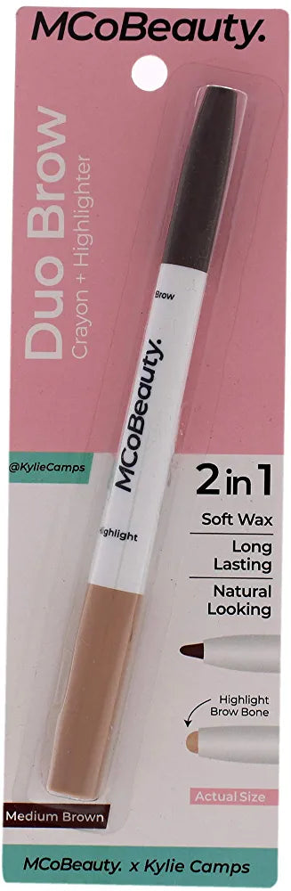 MCoBeauty Duo Brow Crayon & Highlighter - Two-In-One Eyebrow Styling Tool ( PRC)