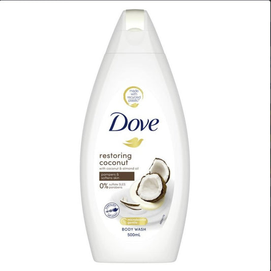 Dove Body Wash Restoring Coconut 500ml made in Australia