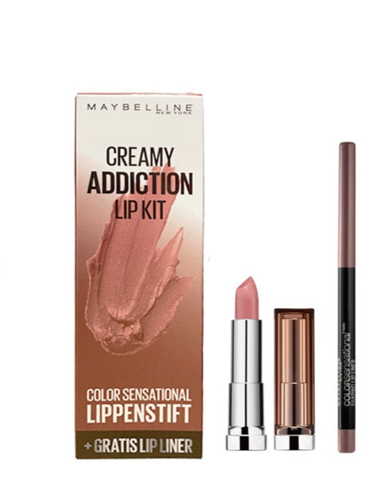 Maybelline Color Sensational Creamy Addiction Lip Kit - 107 Fairly Bare