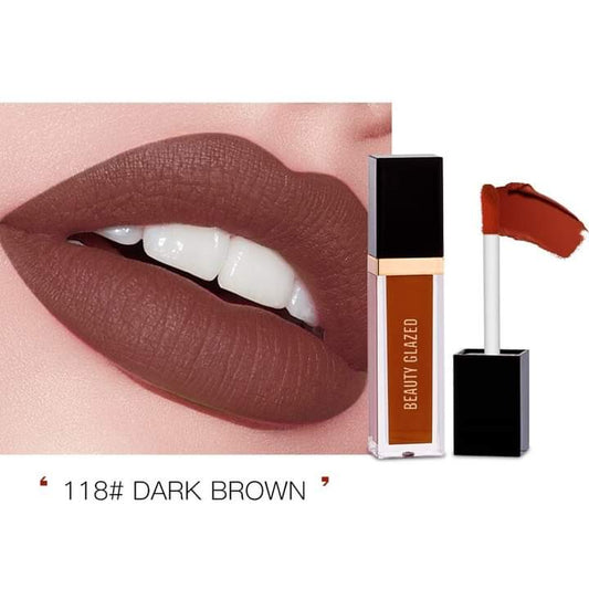 Beauty glazed matte liquid lipstick Shade - 118(Dark  Brown)